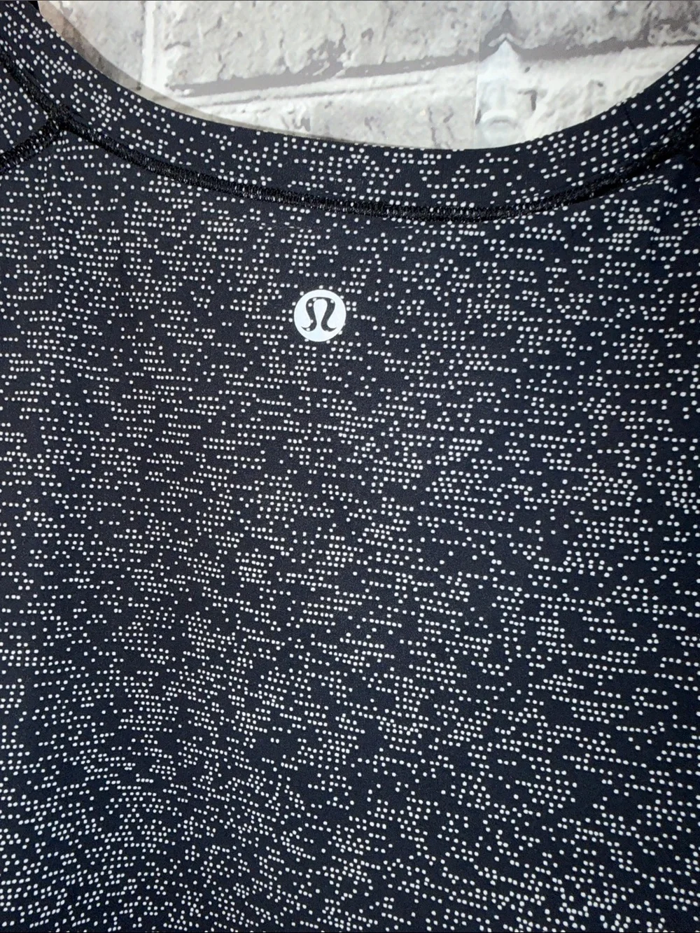 Women's Lululemon Black Heather Short Sleeve Top with Sheer Hem